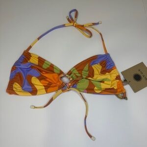 Aloe Aloe “Scrunch Top” Bikini Top Shave Ice Print | Size L NWT